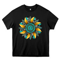 Black sunflower gemstone leopard Heavy Core Tee - Artiststas