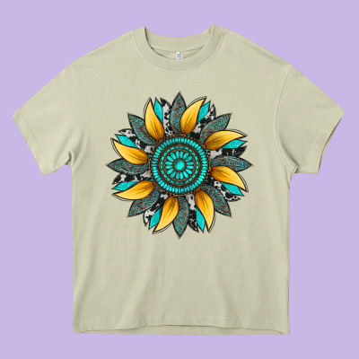 Sunflower Gemstone Leopard Heavy Core Tee Designed By Artiststas