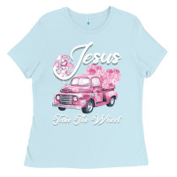 Baby Blue Leopard Floral Pink Car Jesus Take The Wheel Ladies Tee - Bettercallsaul