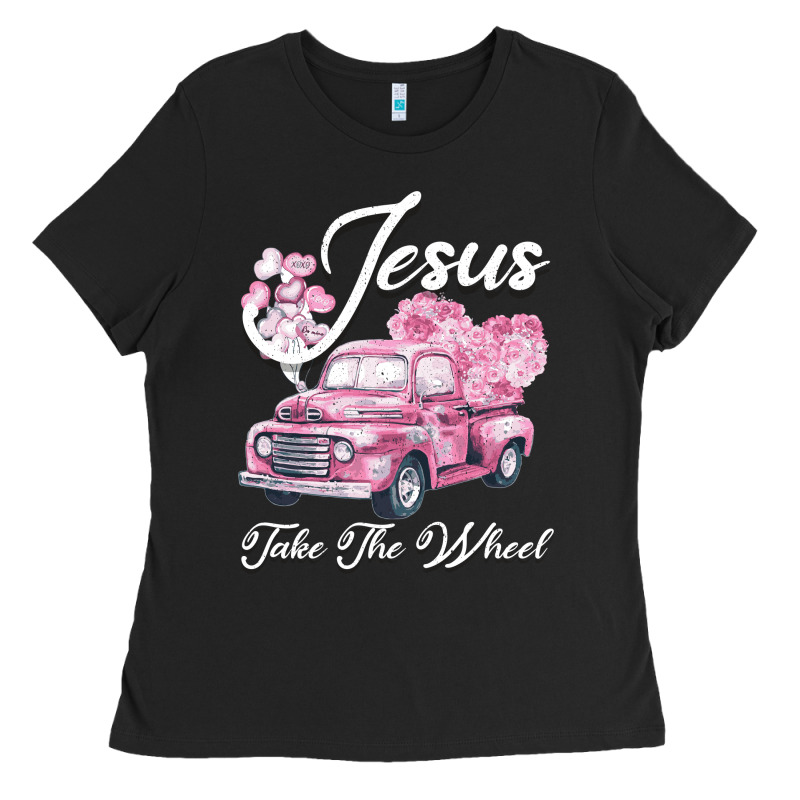 Leopard Floral Pink Car Jesus Take The Wheel Ladies Tee by Bettercallsaul | Teevron