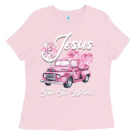 Bubblegum Pink Leopard Floral Pink Car Jesus Take The Wheel Ladies Tee - Bettercallsaul