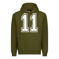 Army Green number 11 shirt sports player number back of shirt Premium Hoodie - ArtChic
