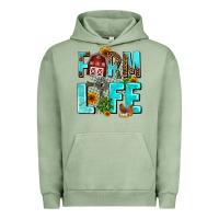 Pigment Oil Green farm life Urban Hoodie - AdoDesignShop