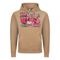 Vintage Coffee in october we wear pink Vintage Hoodie - CowGirlArtShop