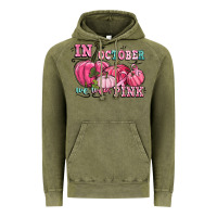 Vintage Olive in october we wear pink Vintage Hoodie - CowGirlArtShop