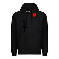 Black banksy girl with balloon Premium Hoodie - ArtChic