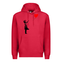 Cardinal banksy girl with balloon Premium Hoodie - ArtChic