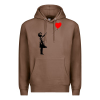 Chestnut banksy girl with balloon Premium Hoodie - ArtChic