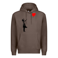 Coffee banksy girl with balloon Premium Hoodie - ArtChic