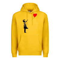 Lemon banksy girl with balloon Premium Hoodie - ArtChic