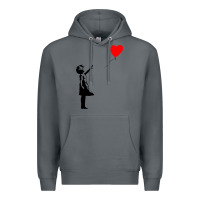 Rock banksy girl with balloon Premium Hoodie - ArtChic