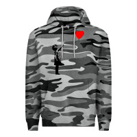 Slate Camo banksy girl with balloon Premium Hoodie - ArtChic