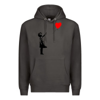Smoke banksy girl with balloon Premium Hoodie - ArtChic
