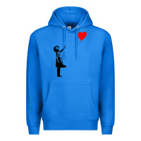 True Royal banksy girl with balloon Premium Hoodie - ArtChic