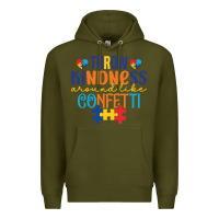 Army Green Throw kindness around like confetti Premium Hoodie - CowhideDigitalArt