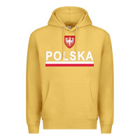 Antique Gold Sporty Polska Flag And Emblem Polish Coat Of Arms Pullover Hoodie Premium Hoodie - ArtChic
