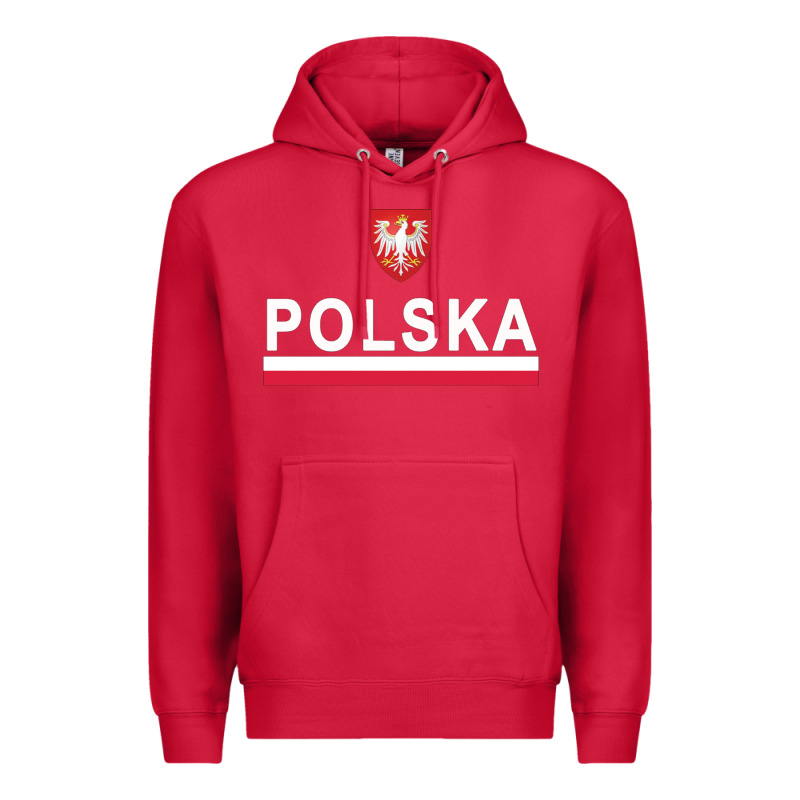 Sporty Polska Flag And Emblem Polish Coat Of Arms Pullover Hoodie Premium Hoodie by ArtChic | Teevron