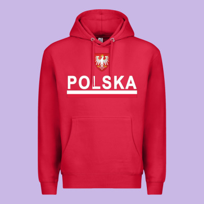 Sporty Polska Flag And Emblem Polish Coat Of Arms Pullover Hoodie Premium Hoodie Designed By Artchic