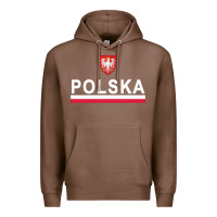 Chestnut Sporty Polska Flag And Emblem Polish Coat Of Arms Pullover Hoodie Premium Hoodie - ArtChic