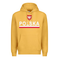 Mustard Sporty Polska Flag And Emblem Polish Coat Of Arms Pullover Hoodie Premium Hoodie - ArtChic