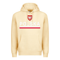 Pina Colada Sporty Polska Flag And Emblem Polish Coat Of Arms Pullover Hoodie Premium Hoodie - ArtChic
