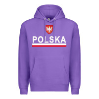 Purple Sporty Polska Flag And Emblem Polish Coat Of Arms Pullover Hoodie Premium Hoodie - ArtChic