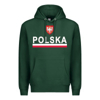 Sports Green Sporty Polska Flag And Emblem Polish Coat Of Arms Pullover Hoodie Premium Hoodie - ArtChic