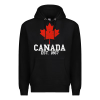 Black vintage canada est.1867 maple leaf canadian flag r Premium Hoodie - ArtChic
