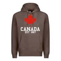 Coffee vintage canada est.1867 maple leaf canadian flag r Premium Hoodie - ArtChic