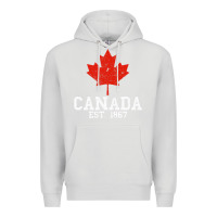 Dove Grey vintage canada est.1867 maple leaf canadian flag r Premium Hoodie - ArtChic