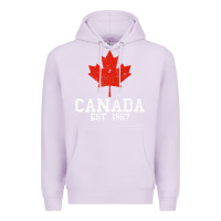 Lilac vintage canada est.1867 maple leaf canadian flag r Premium Hoodie - ArtChic