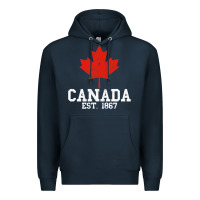 Navy vintage canada est.1867 maple leaf canadian flag r Premium Hoodie - ArtChic