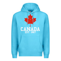 Ocean Blue vintage canada est.1867 maple leaf canadian flag r Premium Hoodie - ArtChic