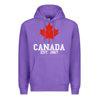 Purple vintage canada est.1867 maple leaf canadian flag r Premium Hoodie - ArtChic