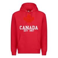 Red vintage canada est.1867 maple leaf canadian flag r Premium Hoodie - ArtChic