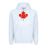 White vintage canada est.1867 maple leaf canadian flag r Premium Hoodie - ArtChic