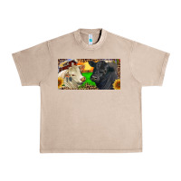 French Oak Charolais Bull And Black Angus Bull With Farm Urban Heavy Tee - RanaPortraitStore