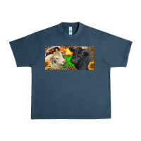 Midnight Navy Charolais Bull And Black Angus Bull With Farm Urban Heavy Tee - RanaPortraitStore