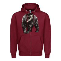 Burgundy Spectacled Bear Zipper Hoodie - LillyAllenDesigns