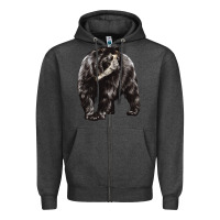 Charcoal Heather Spectacled Bear Zipper Hoodie - LillyAllenDesigns