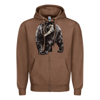 Chestnut Spectacled Bear Zipper Hoodie - LillyAllenDesigns
