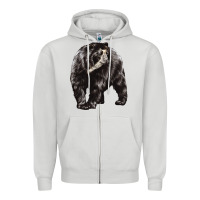 Dove Grey Spectacled Bear Zipper Hoodie - LillyAllenDesigns