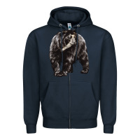 Navy Spectacled Bear Zipper Hoodie - LillyAllenDesigns