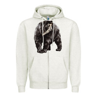 Oatmeal Heather Spectacled Bear Zipper Hoodie - LillyAllenDesigns