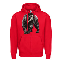 Red Spectacled Bear Zipper Hoodie - LillyAllenDesigns