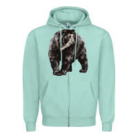 Seafoam Spectacled Bear Zipper Hoodie - LillyAllenDesigns