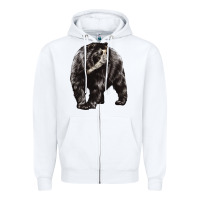 White Spectacled Bear Zipper Hoodie - LillyAllenDesigns