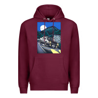 Burgundy initial d poster hipster Premium Hoodie - ArtChic