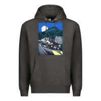 Charcoal Heather initial d poster hipster Premium Hoodie - ArtChic