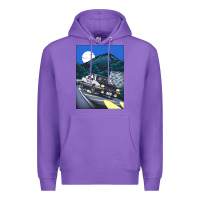Purple initial d poster hipster Premium Hoodie - ArtChic